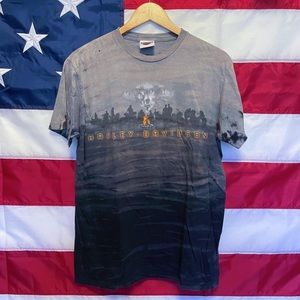 Harley Davidson tie dye wolf tee size Large